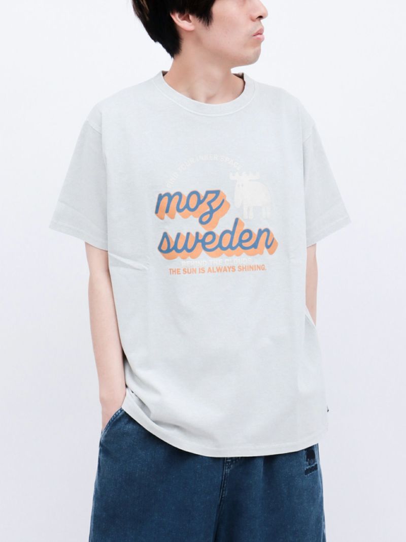 【moz】エルクプリント製品染めTシャツ