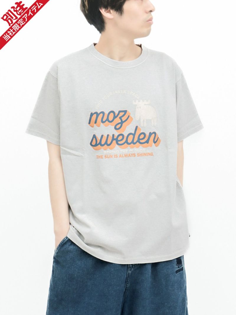 【moz】エルクプリント製品染めTシャツ