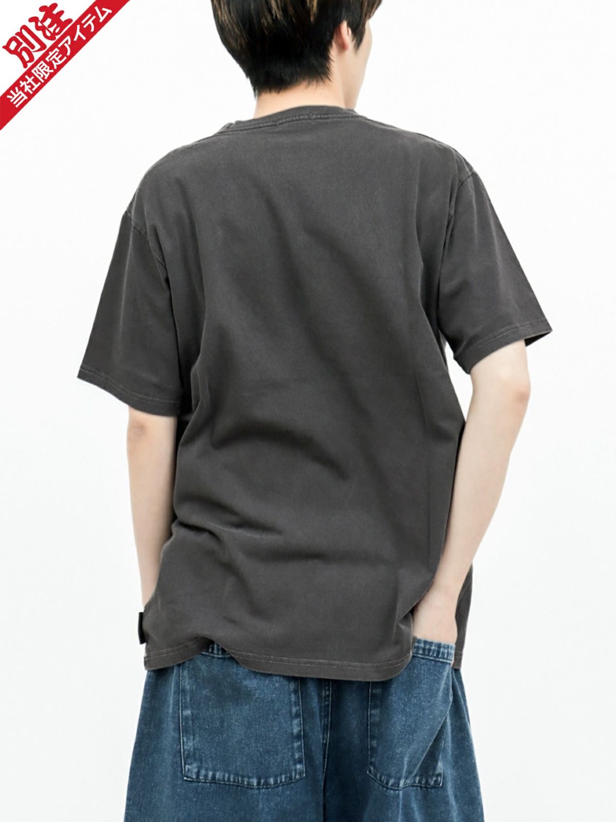 【moz】エルクプリント製品染めTシャツ