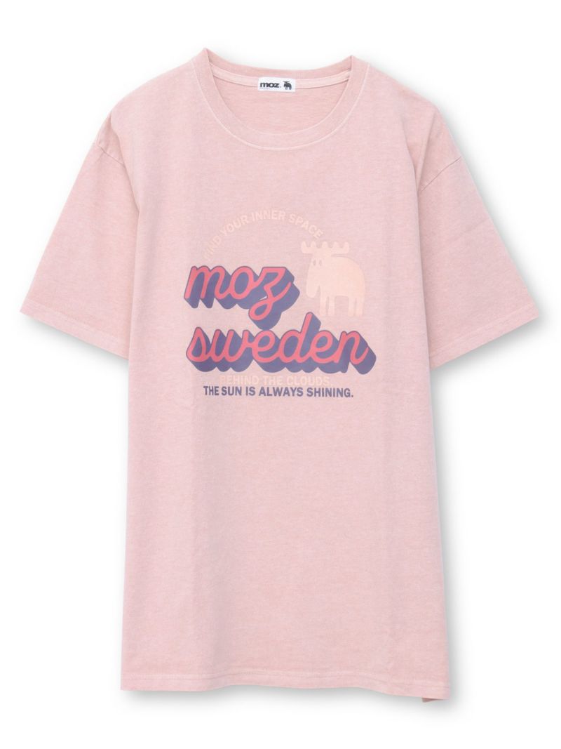 【moz】エルクプリント製品染めTシャツ