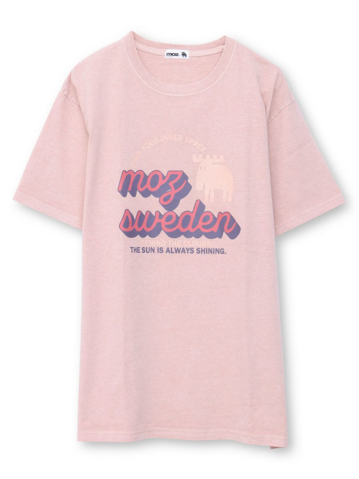 【moz】エルクプリント製品染めTシャツ