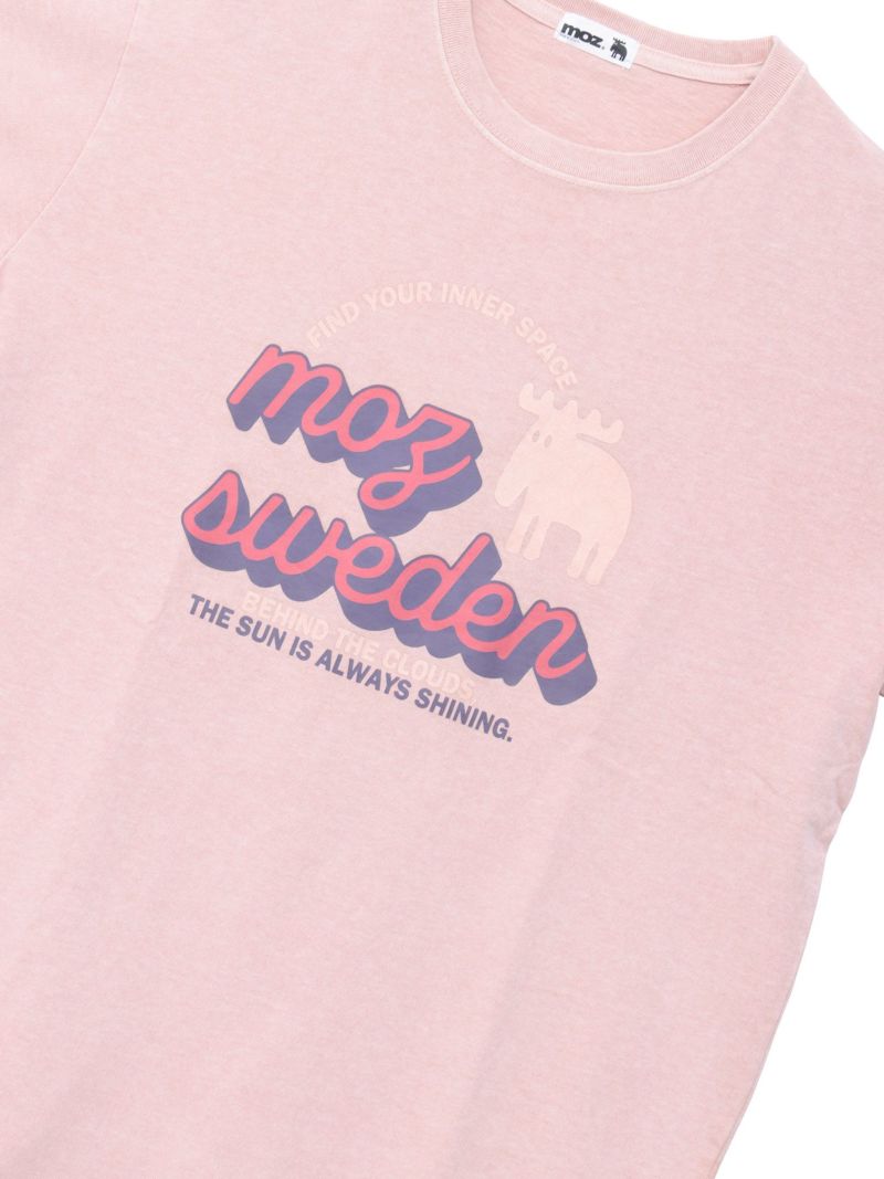 【moz】エルクプリント製品染めTシャツ