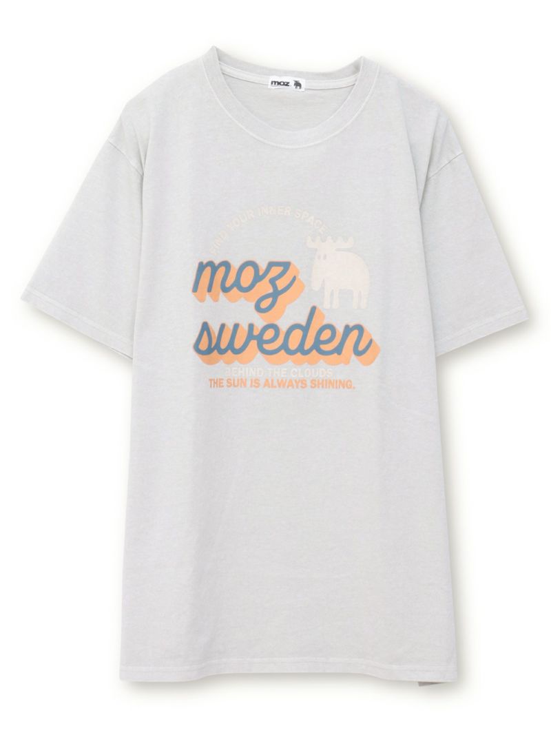 【moz】エルクプリント製品染めTシャツ