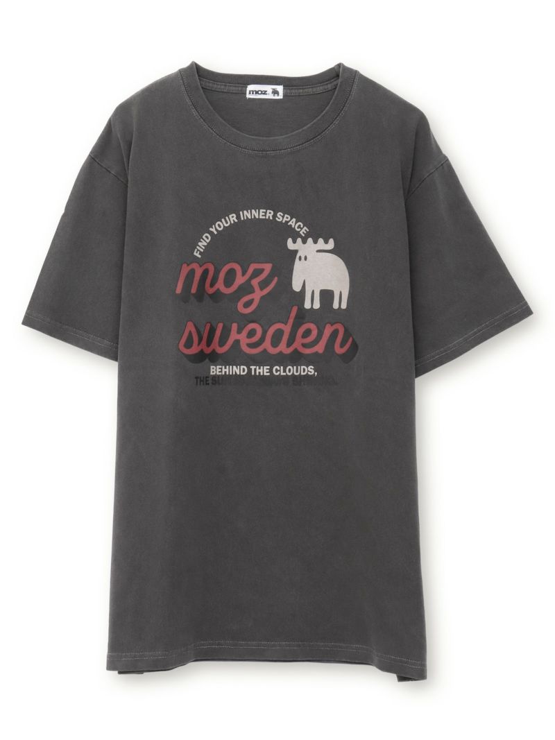 【moz】エルクプリント製品染めTシャツ