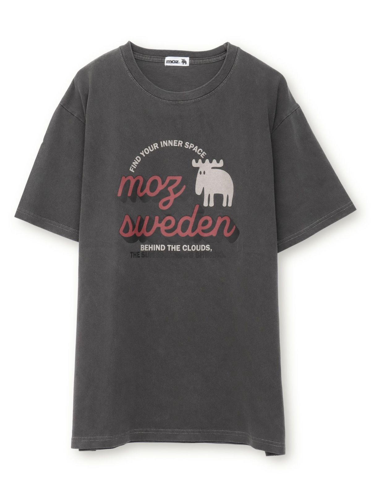 【moz】エルクプリント製品染めTシャツ