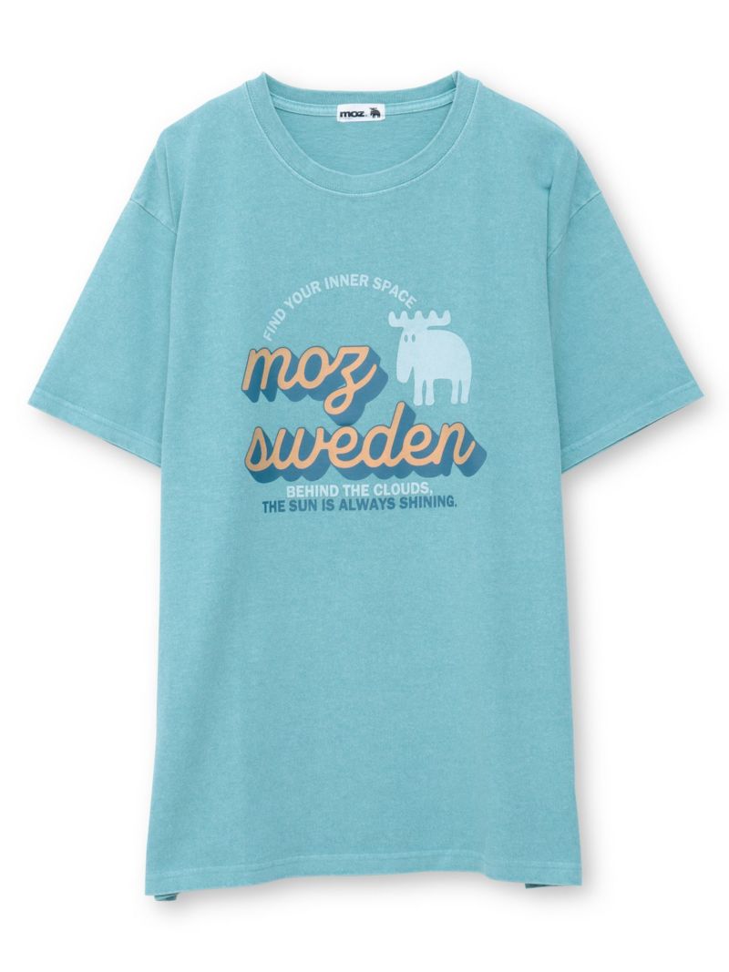 【moz】エルクプリント製品染めTシャツ