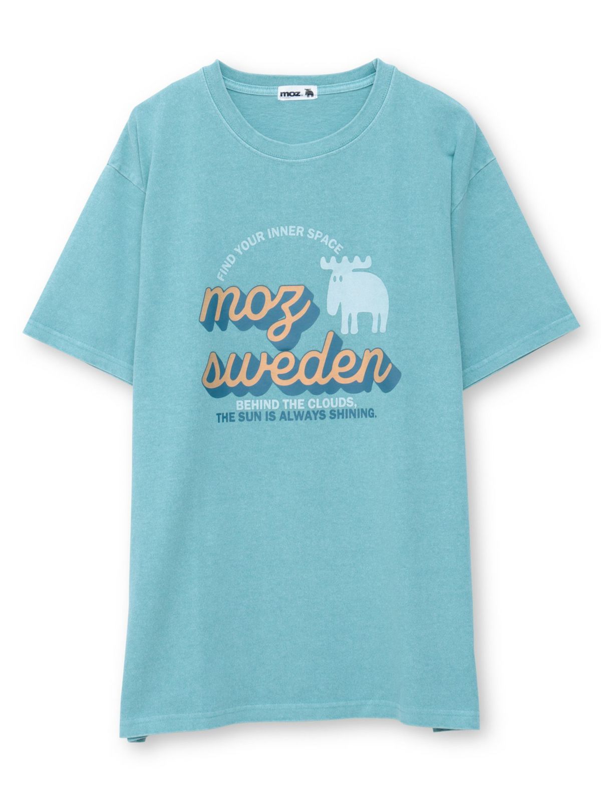 【moz】エルクプリント製品染めTシャツ