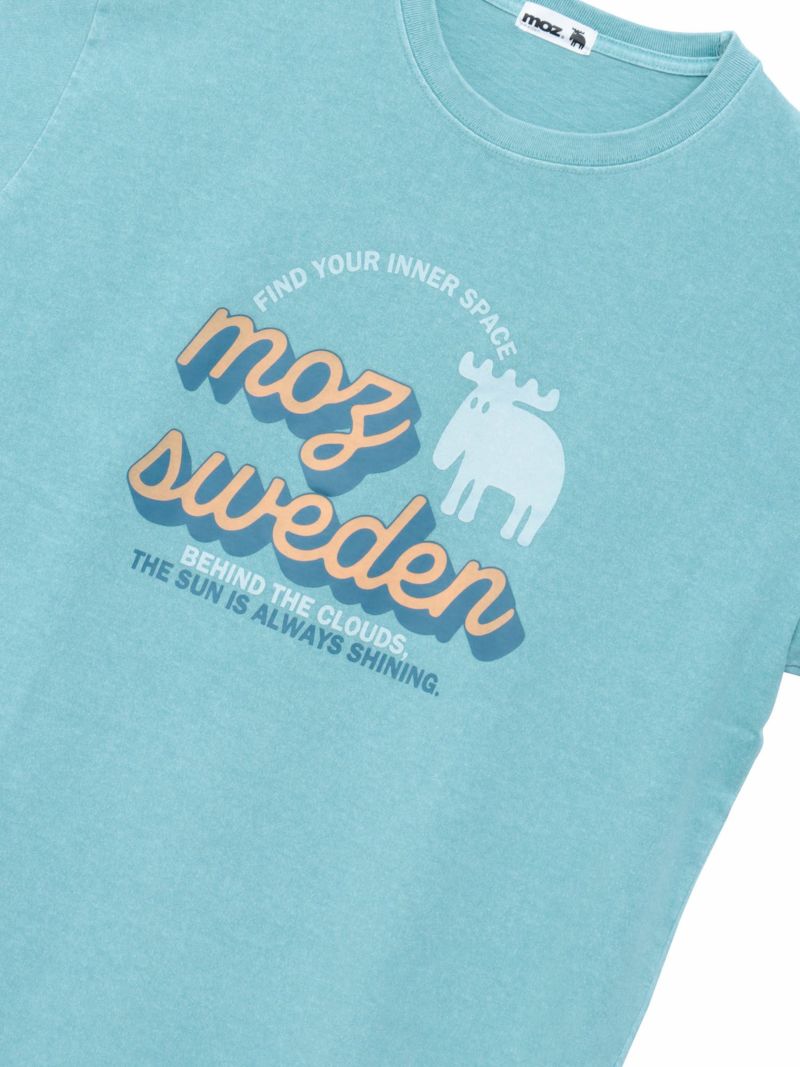 【moz】エルクプリント製品染めTシャツ