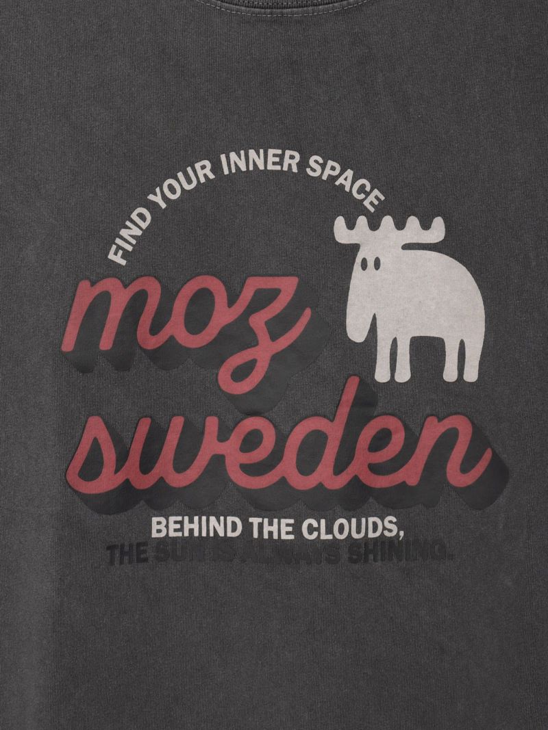 【moz】エルクプリント製品染めTシャツ