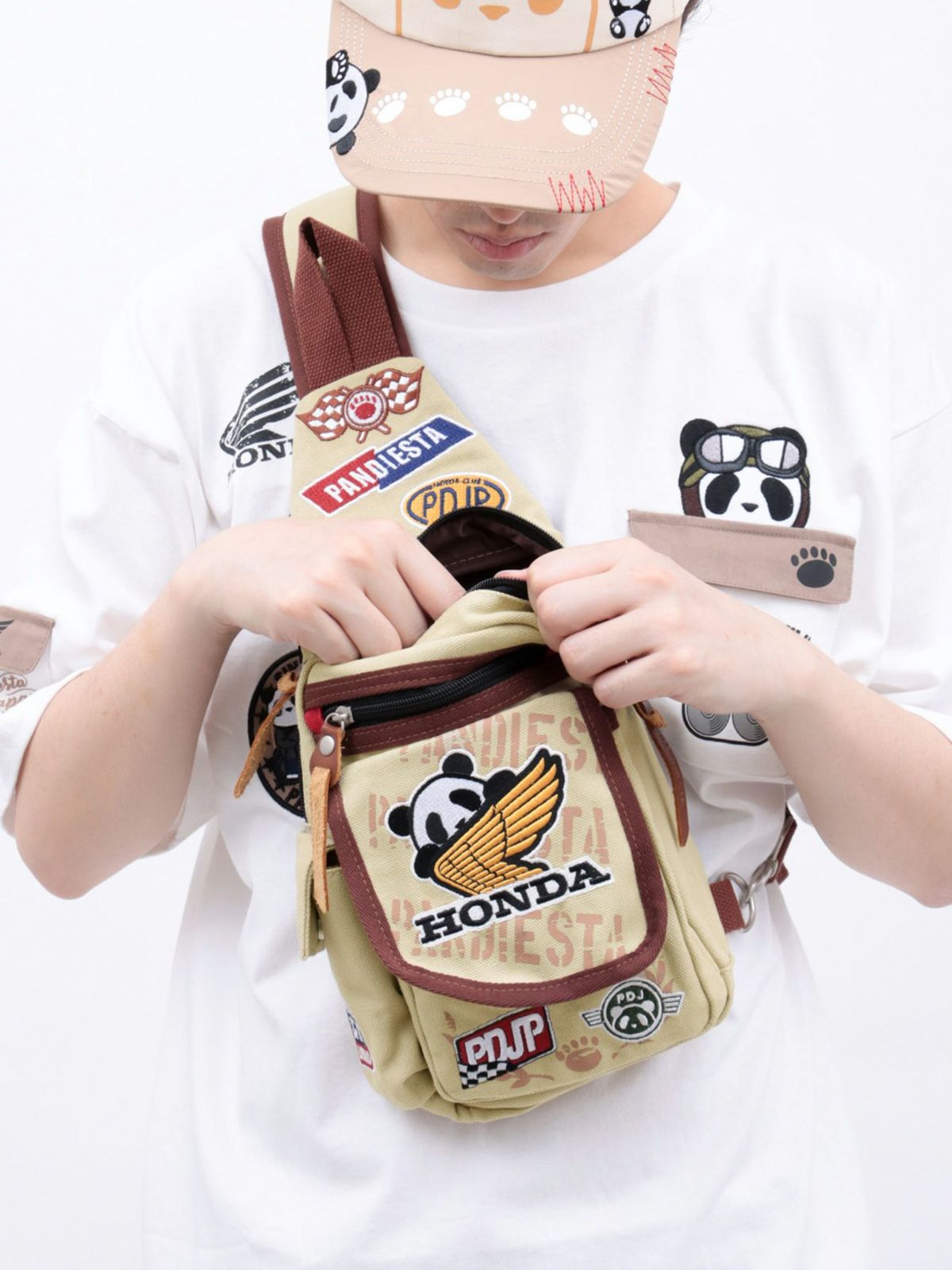 【HONDA×PANDIESTA JAPAN】“パンダウィング”ミリタリーワンショルダーバッグ