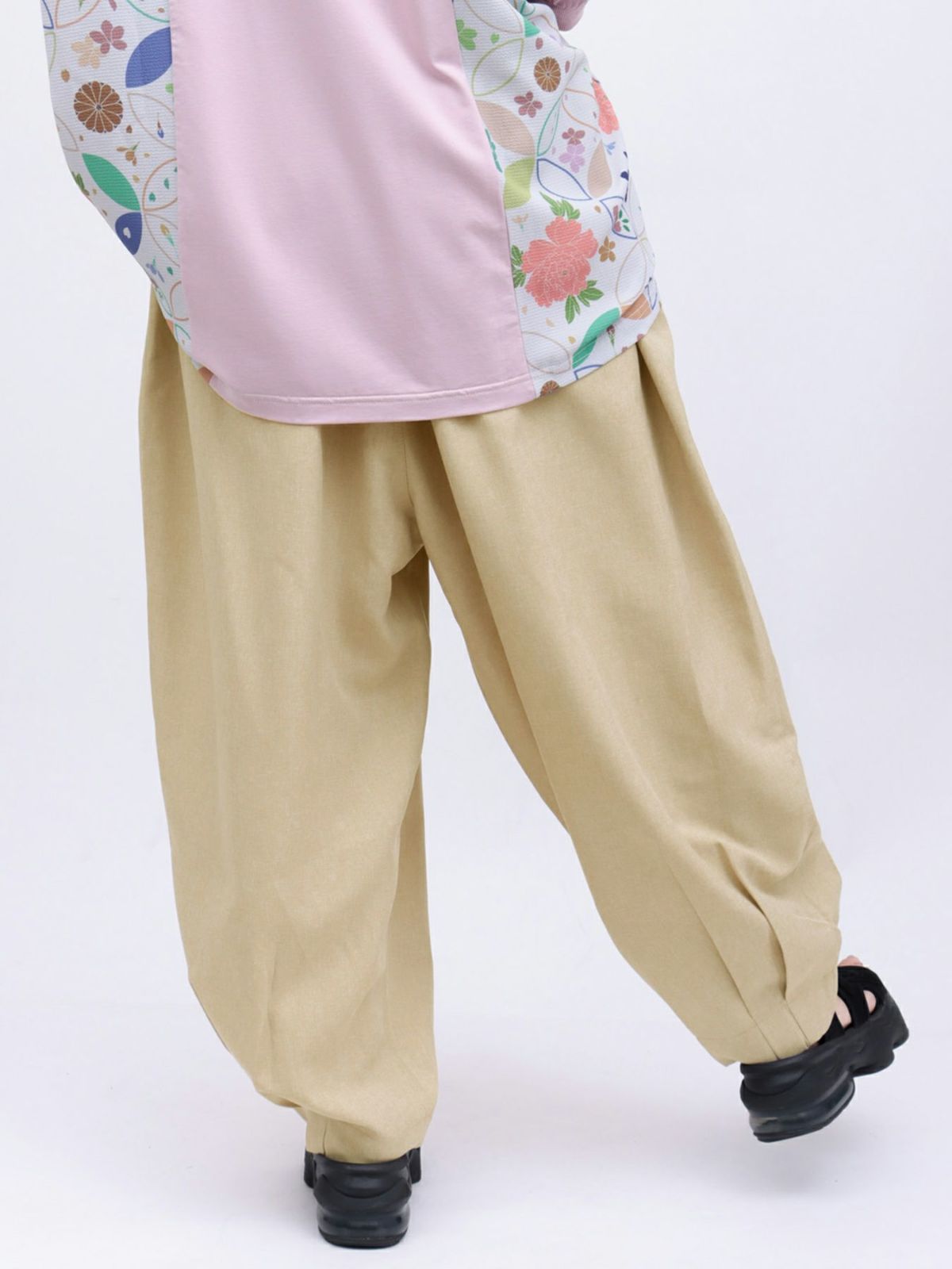 【雅結】牡丹刺繍 コクーンパンツ