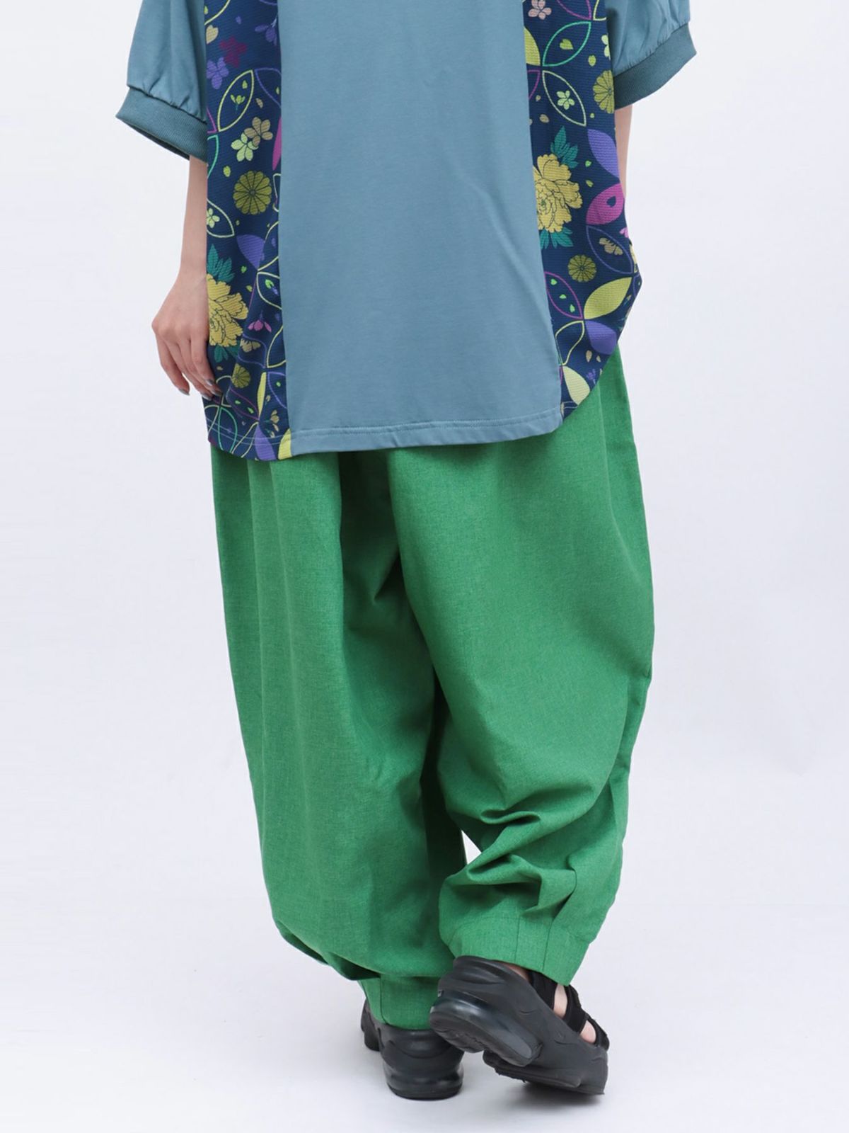 【雅結】牡丹刺繍 コクーンパンツ