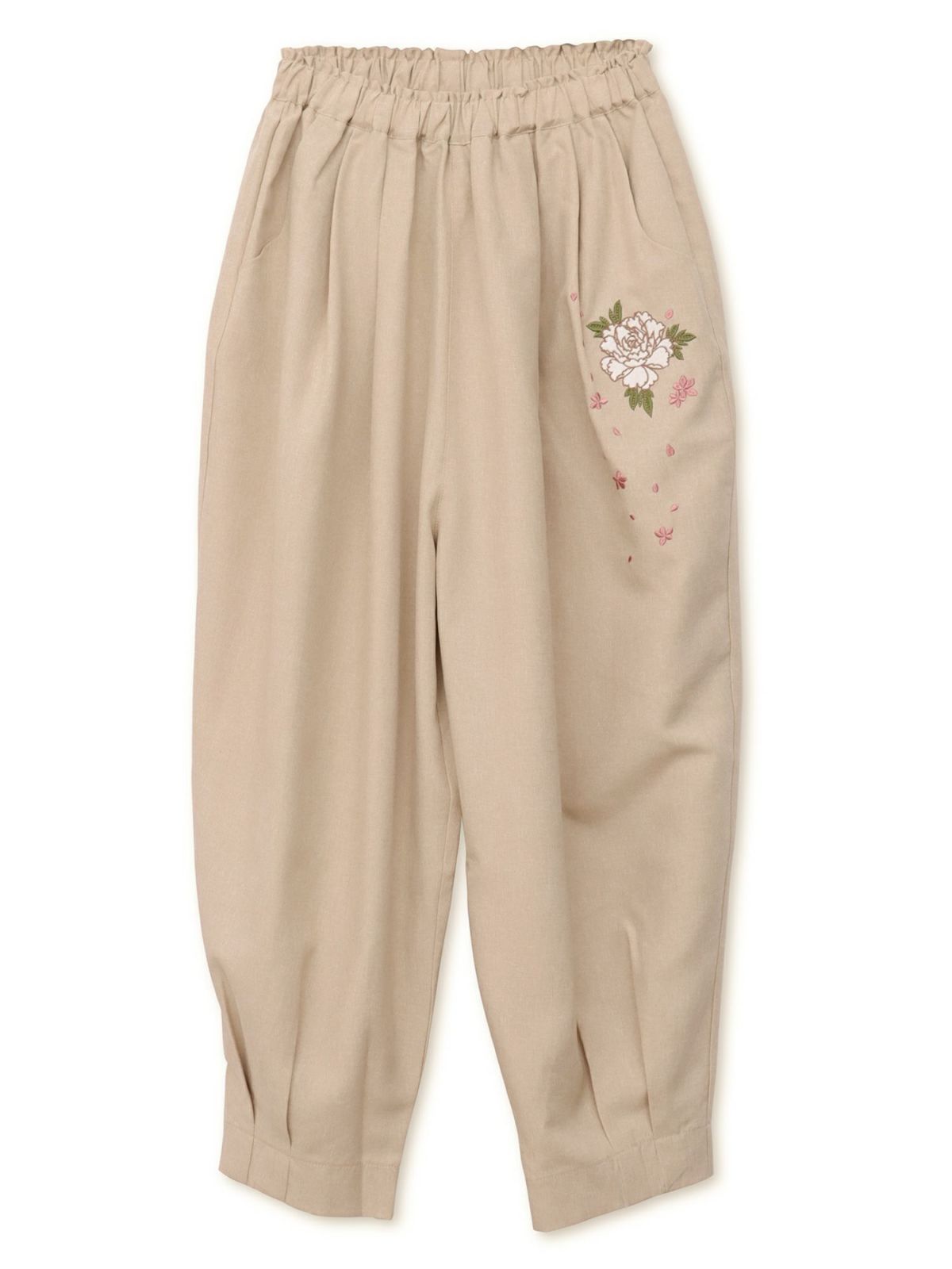【雅結】牡丹刺繍 コクーンパンツ