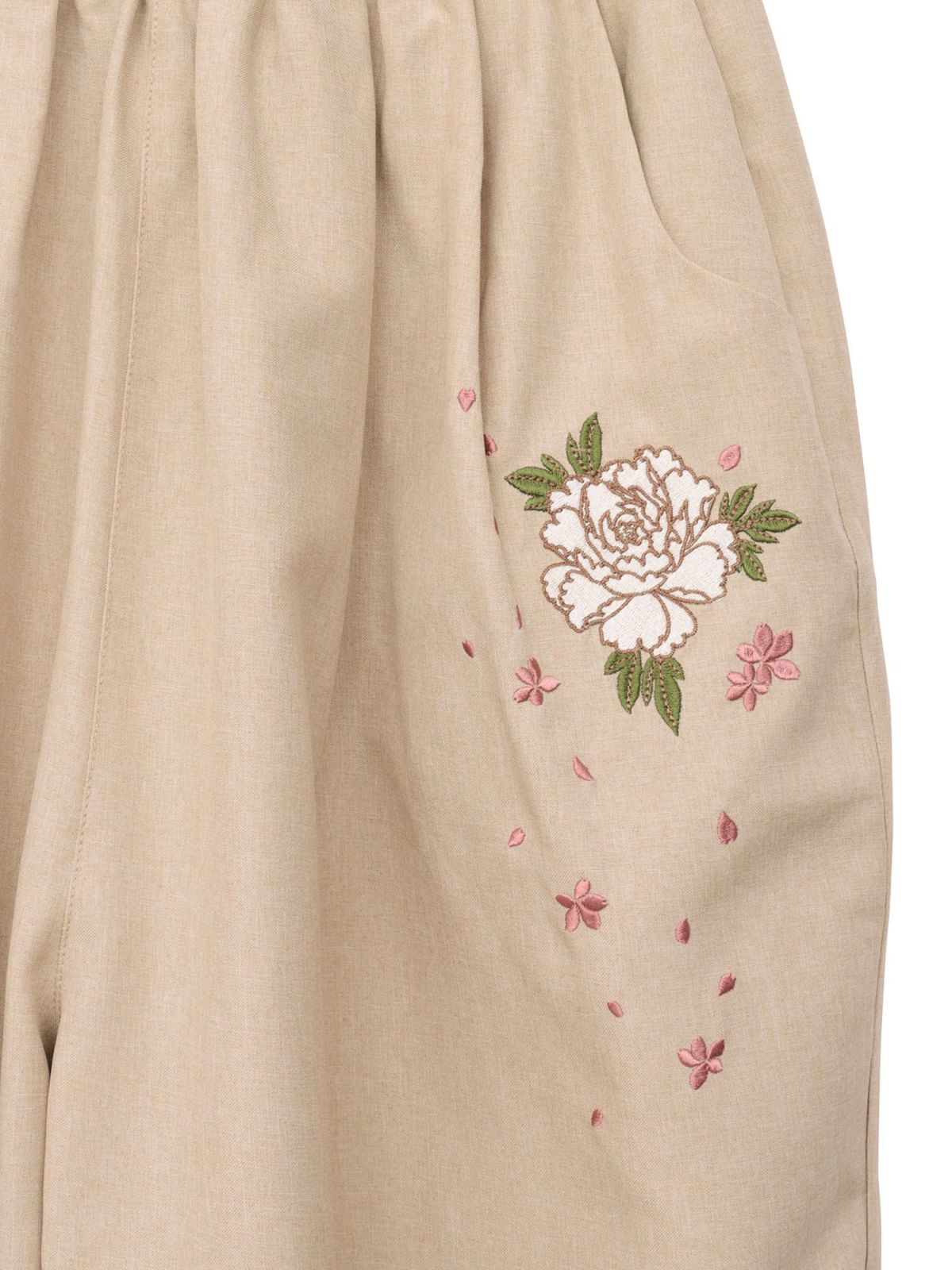 【雅結】牡丹刺繍 コクーンパンツ