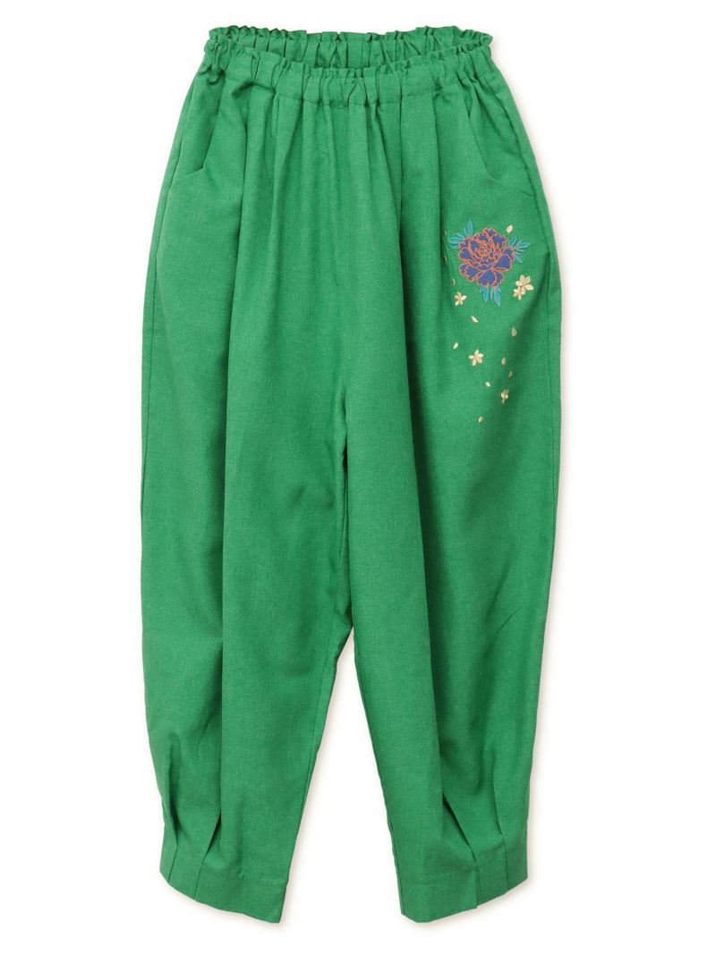 【雅結】牡丹刺繍 コクーンパンツ