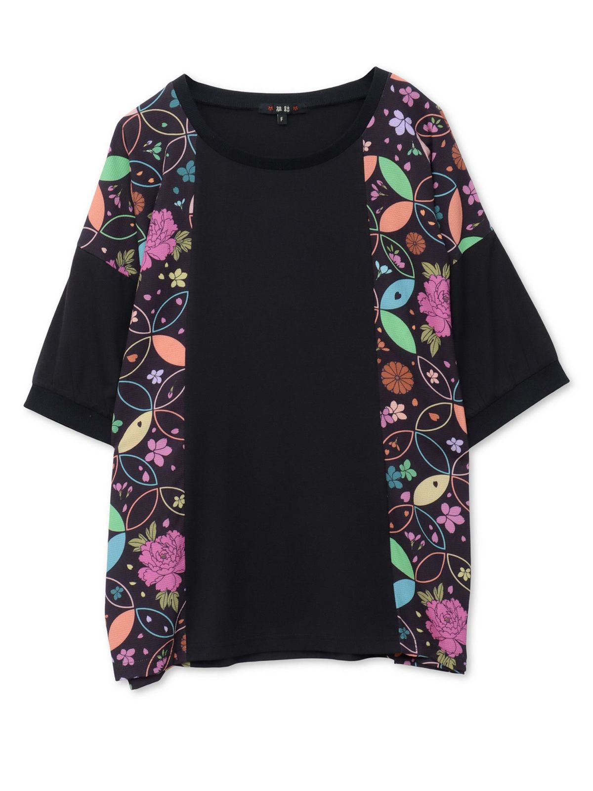 【雅結】和生地切り替え 接触冷感素材ドルマンTシャツ