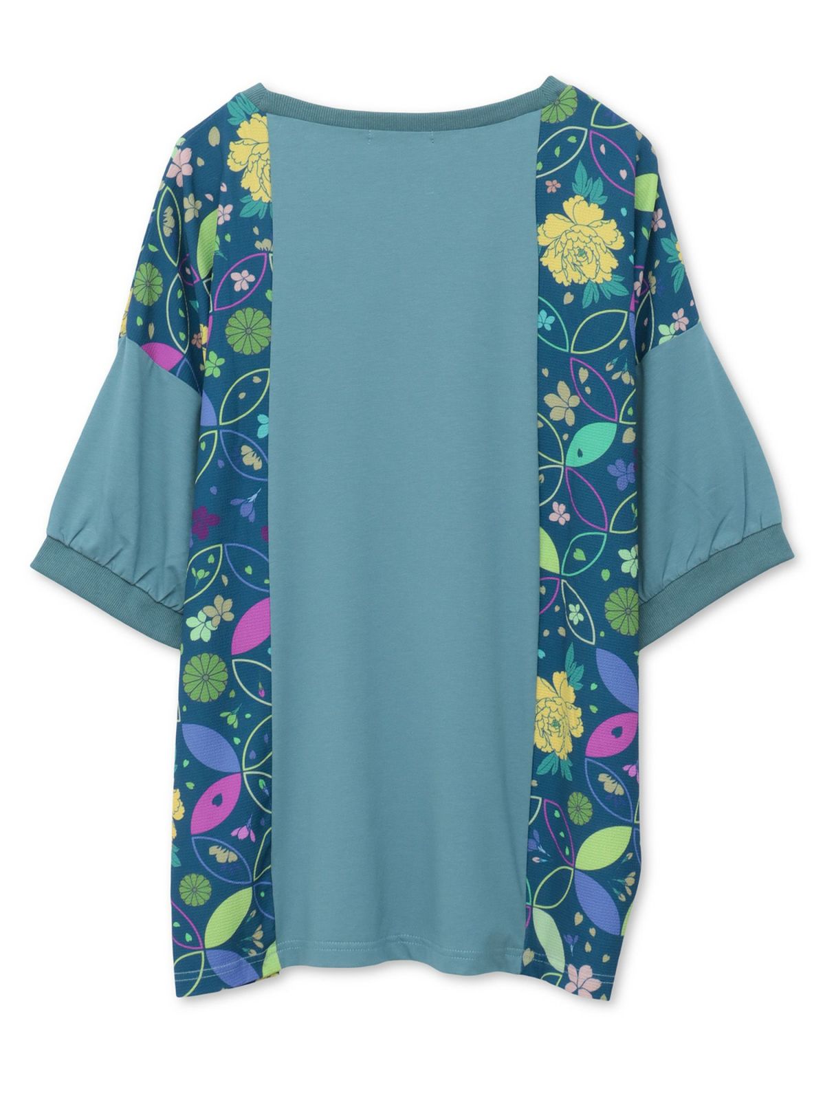 【雅結】和生地切り替え 接触冷感素材ドルマンTシャツ