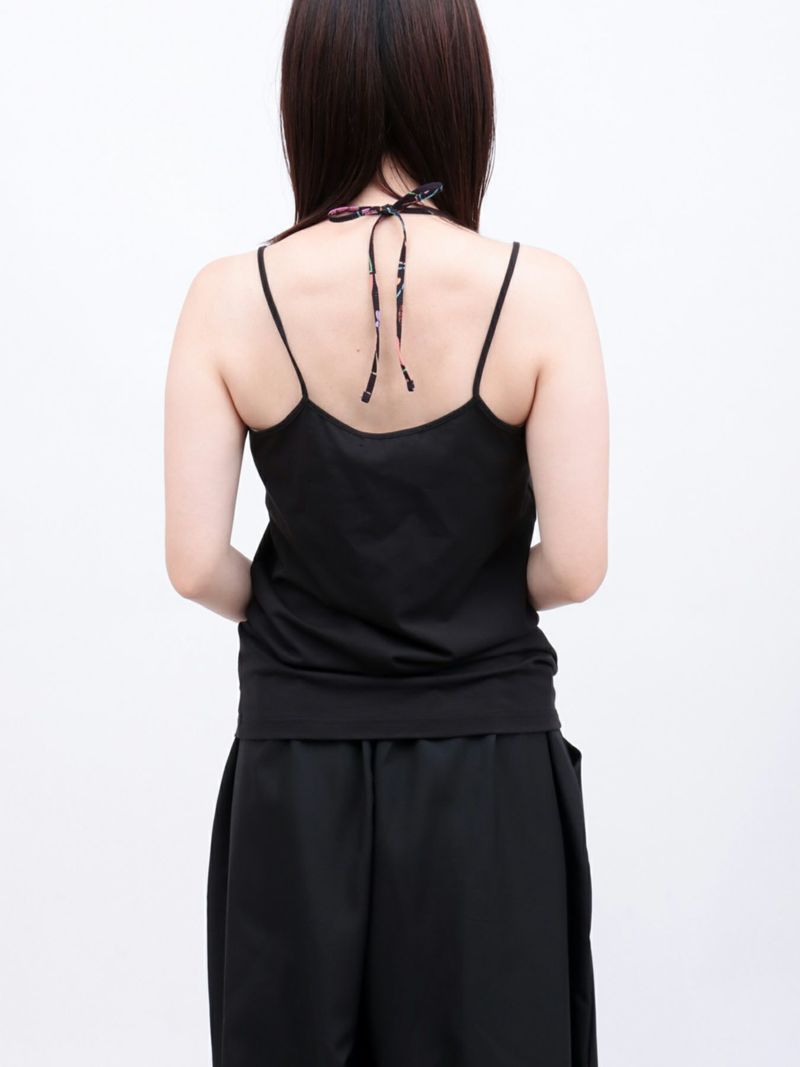 【雅結】和生地切り替え 接触冷感素材ホルターネックキャミソール