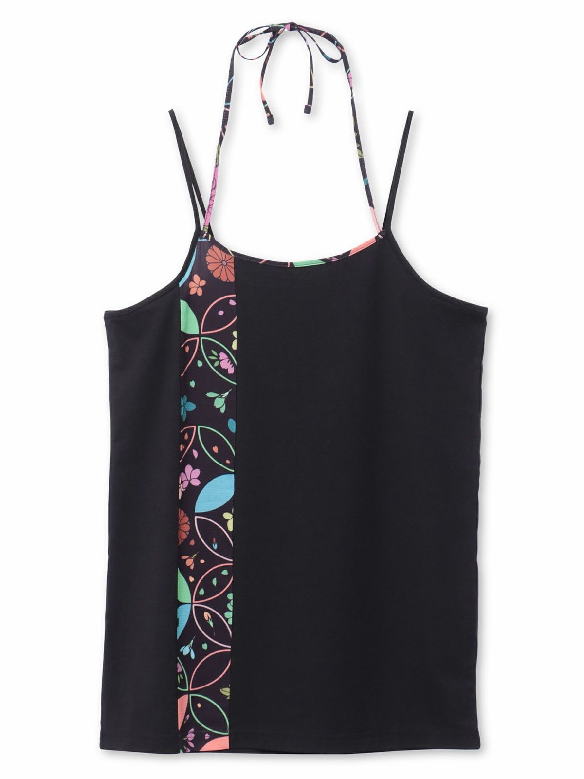 【雅結】和生地切り替え 接触冷感素材ホルターネックキャミソール