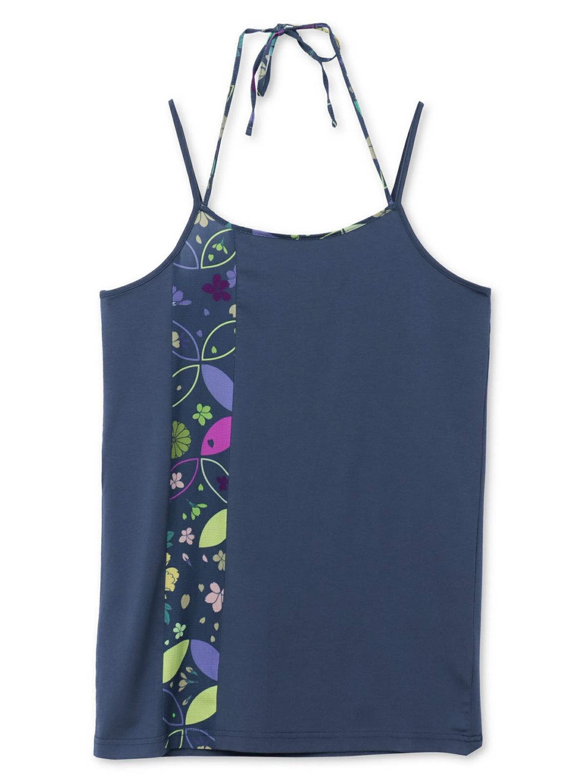 【雅結】和生地切り替え 接触冷感素材ホルターネックキャミソール