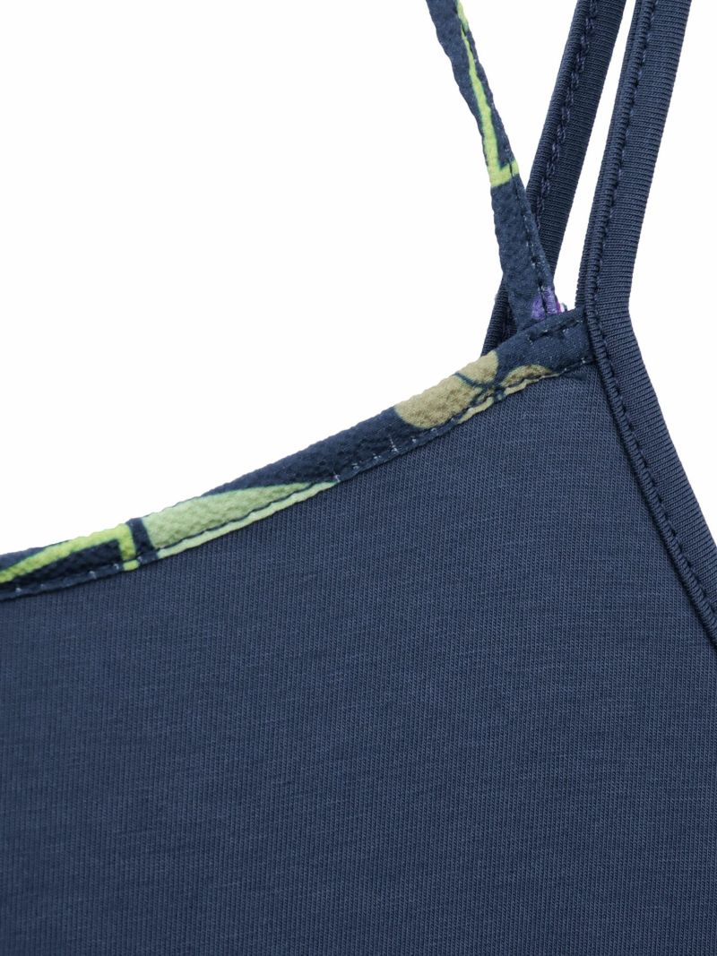 【雅結】和生地切り替え 接触冷感素材ホルターネックキャミソール