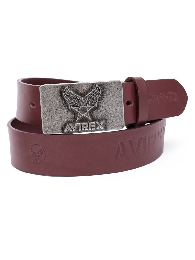 【AVIREX】AIR FORCE MARK BUCKLE COW LEATHER BELT〔LIMITED〕