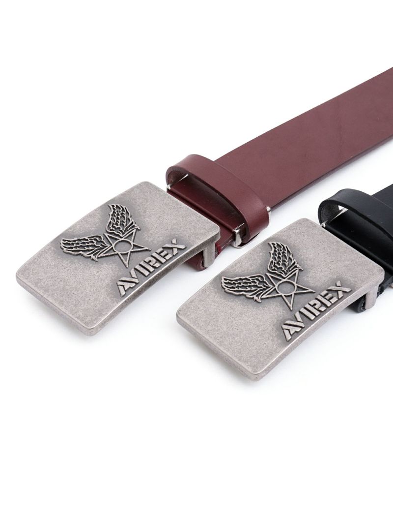 【AVIREX】AIR FORCE MARK BUCKLE COW LEATHER BELT〔LIMITED〕