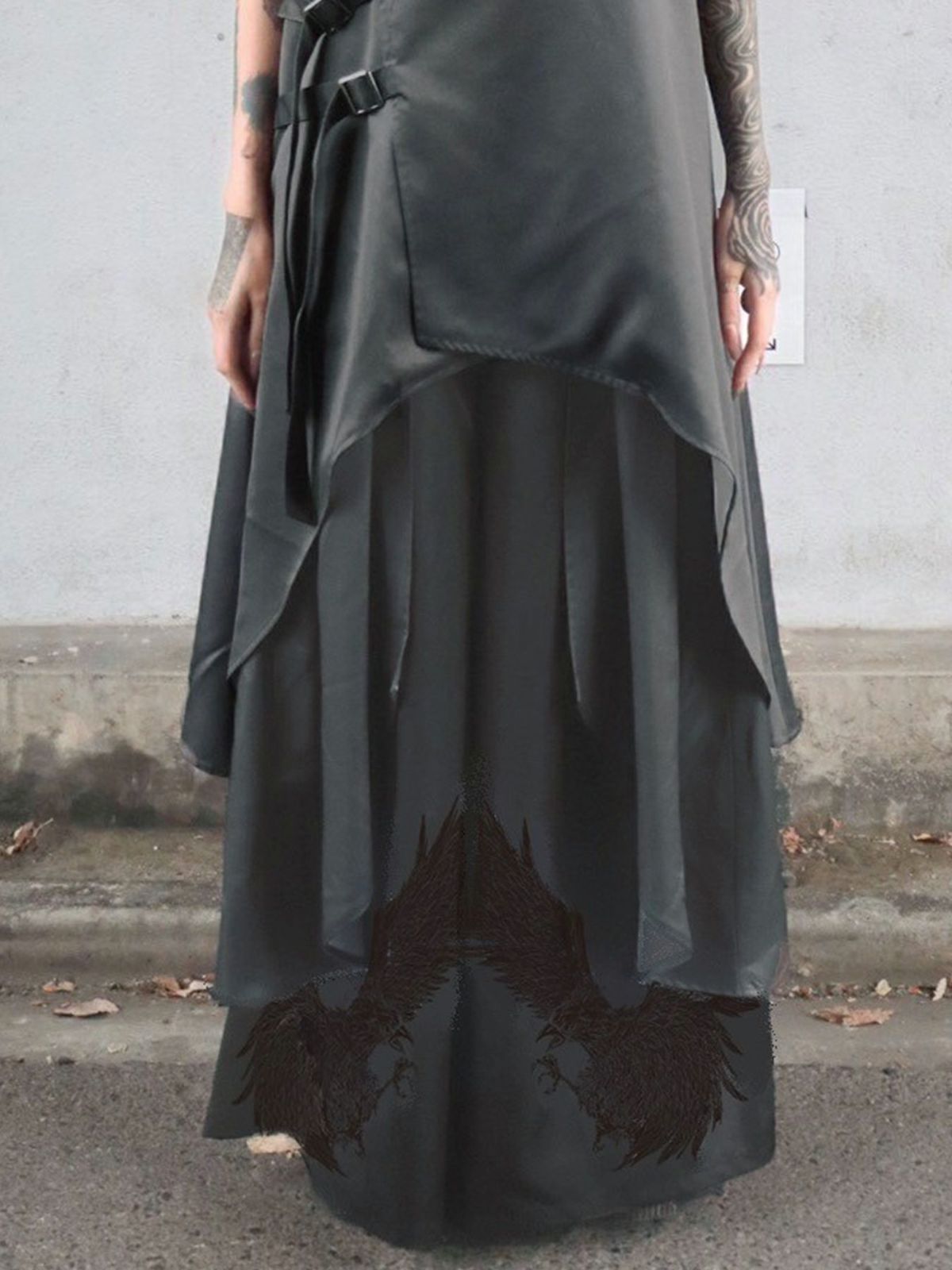 【DAKU】カラス刺繍 ワイドパンツ