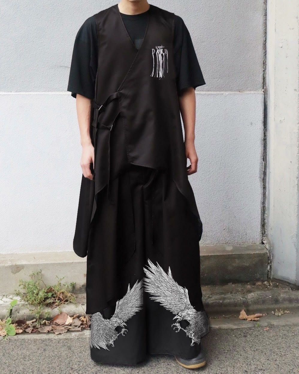 【DAKU】カラス刺繍 ワイドパンツ