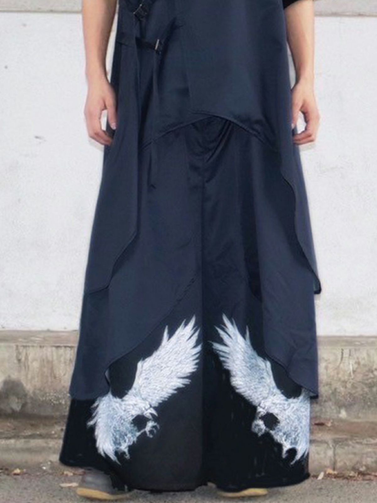 【DAKU】カラス刺繍 ワイドパンツ