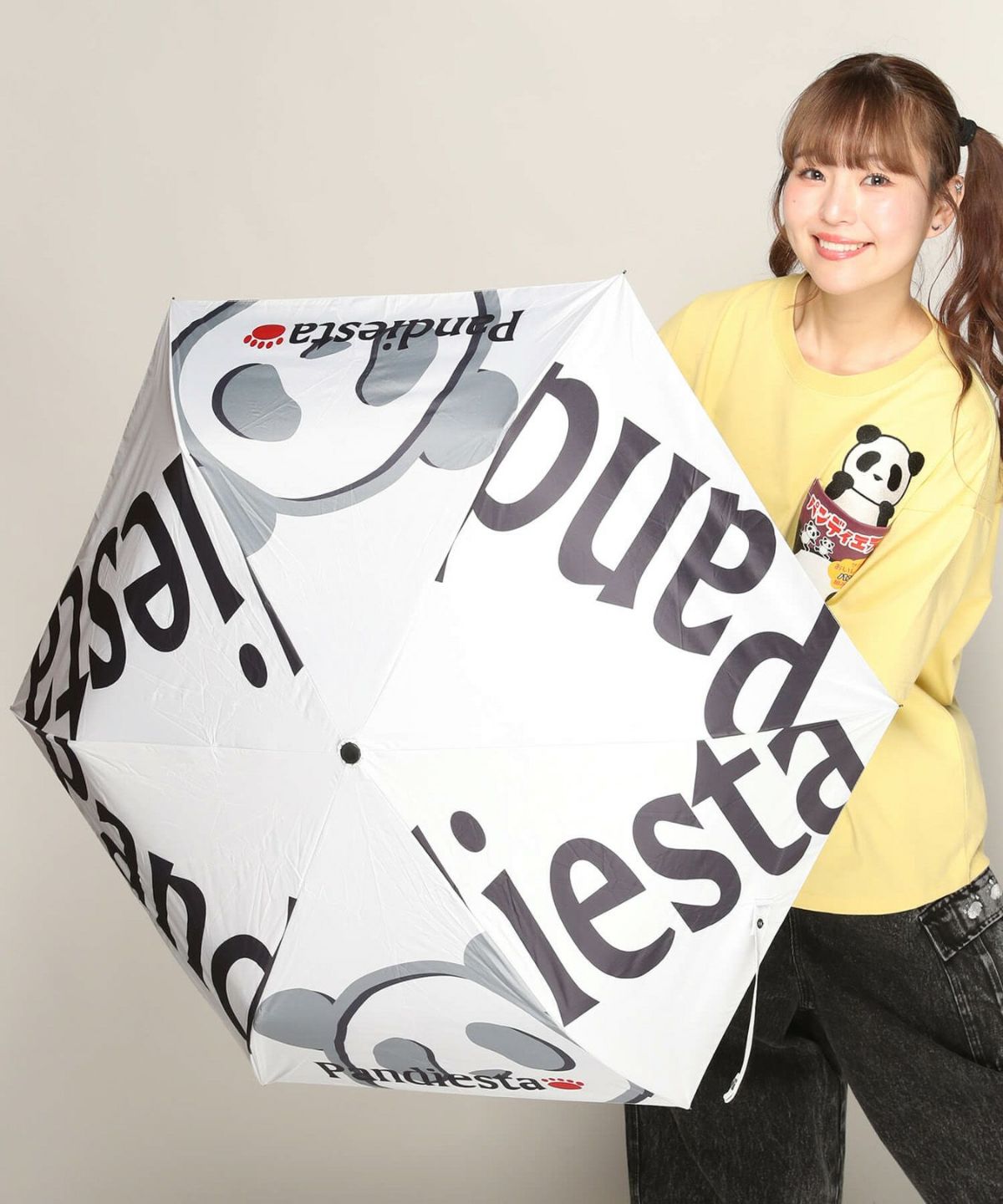 【PANDIESTA JAPAN】ロゴプリント晴雨兼用折りたたみ傘