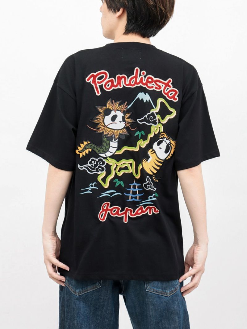 【PANDIESTA JAPAN】“なりきり龍虎パンダ”刺入りTシャツ