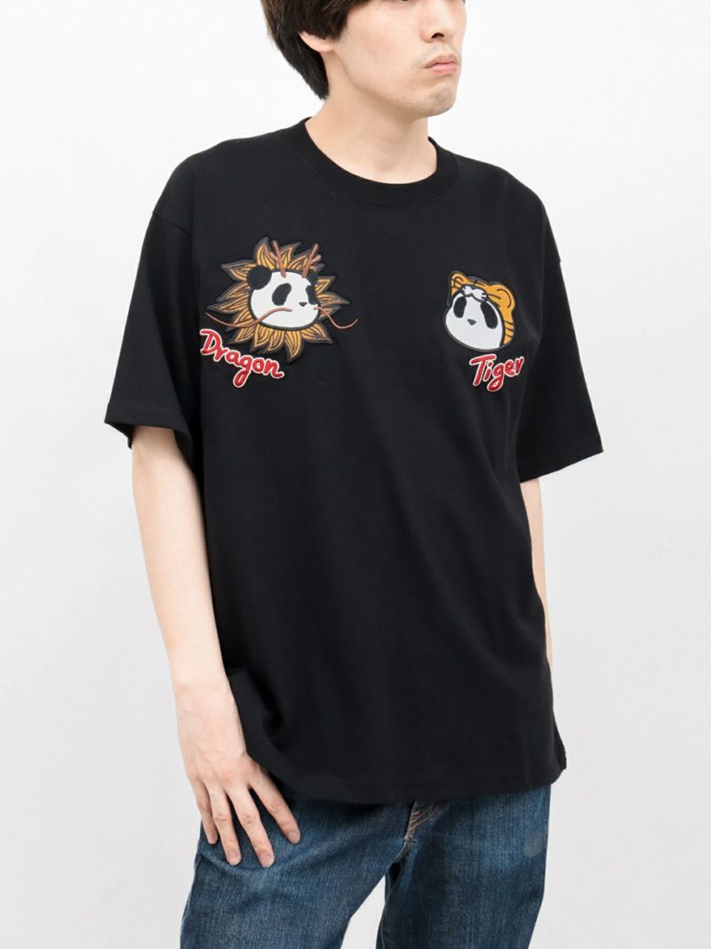 【PANDIESTA JAPAN】“なりきり龍虎パンダ”刺入りTシャツ