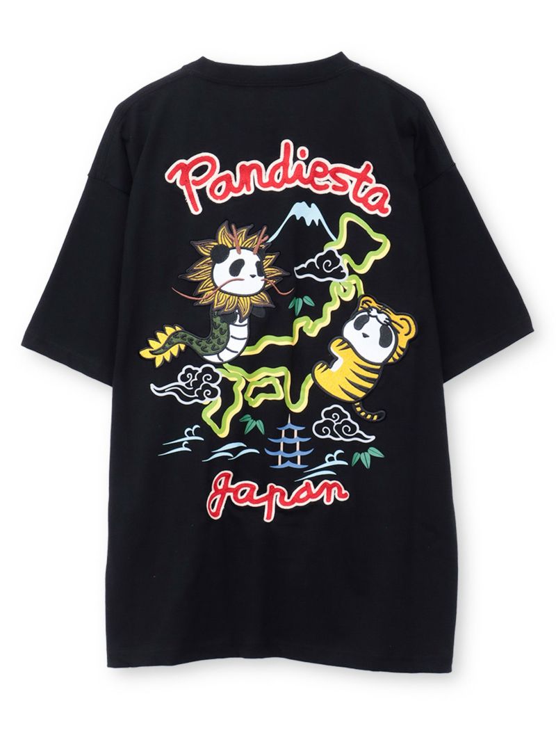 【PANDIESTA JAPAN】“なりきり龍虎パンダ”刺入りTシャツ