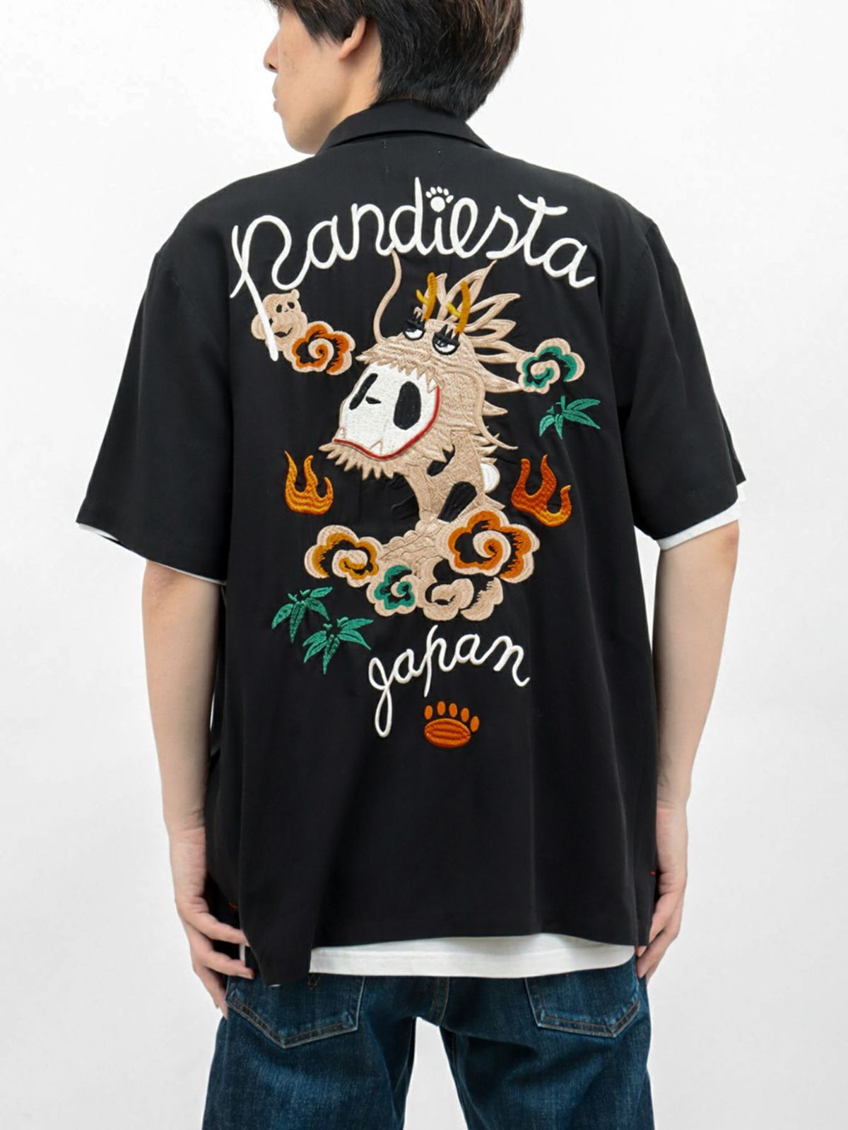 【PANDIESTA JAPAN】“パンドラゴン”総刺繍 半袖シャツ