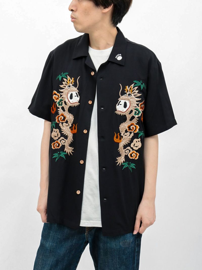 【PANDIESTA JAPAN】“パンドラゴン”総刺繍 半袖シャツ