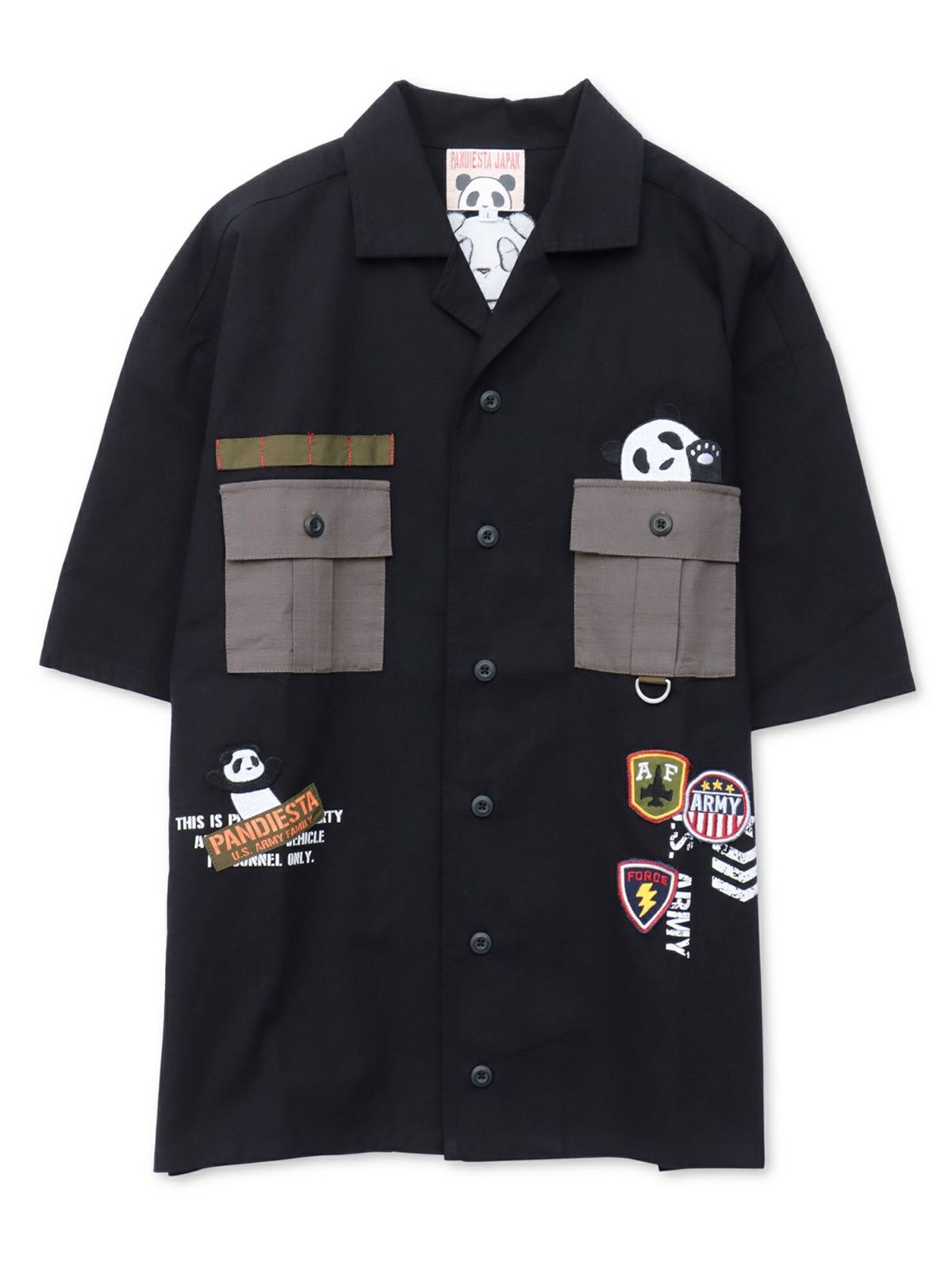 【PANDIESTA JAPAN】ナイロン切替 半袖ミリタリーシャツ