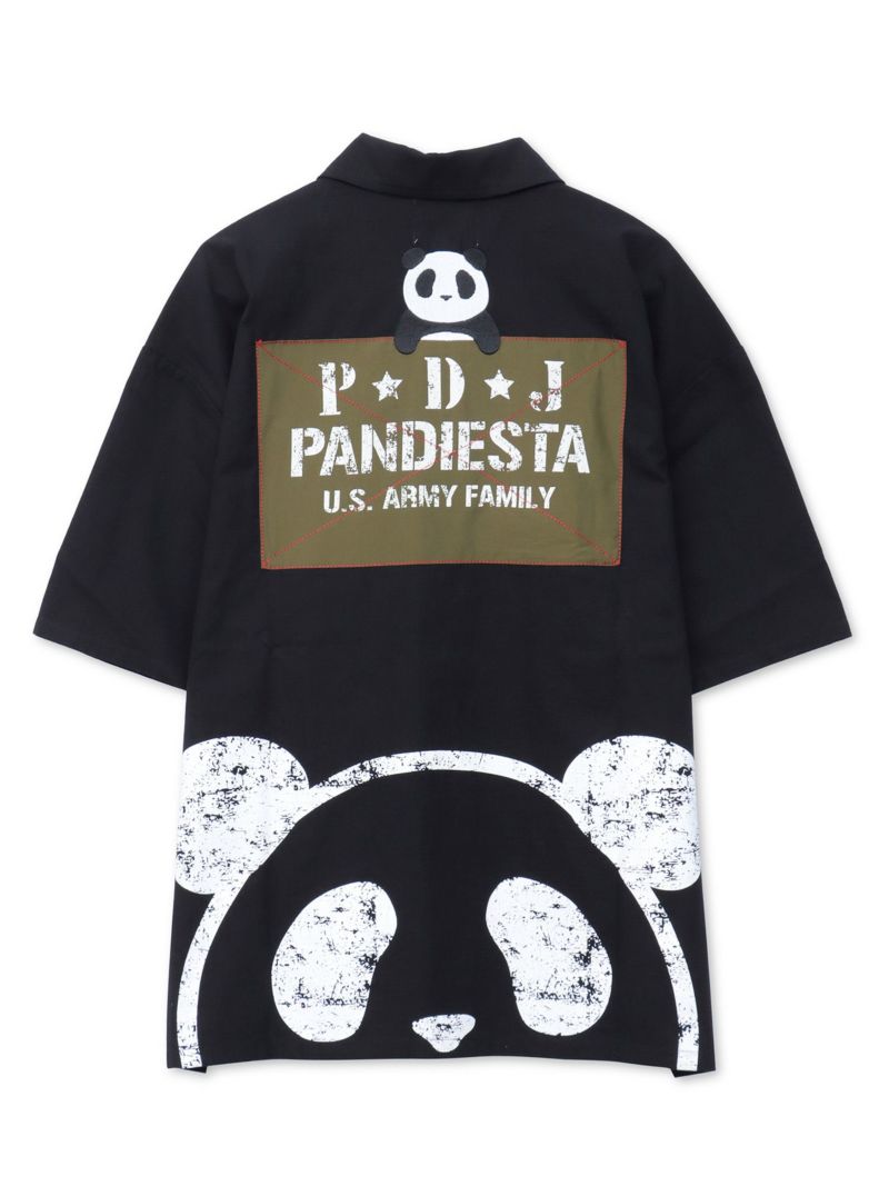 【PANDIESTA JAPAN】ナイロン切替 半袖ミリタリーシャツ