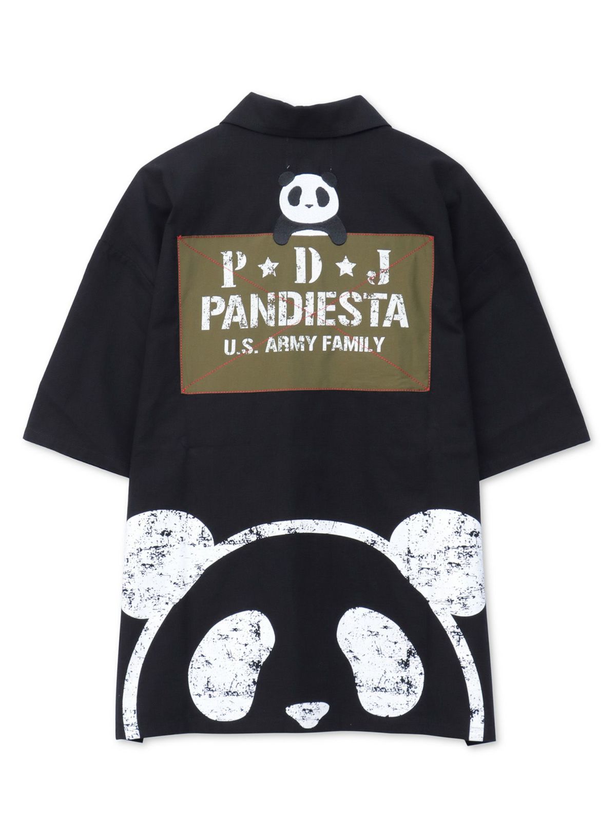 【PANDIESTA JAPAN】ナイロン切替 半袖ミリタリーシャツ