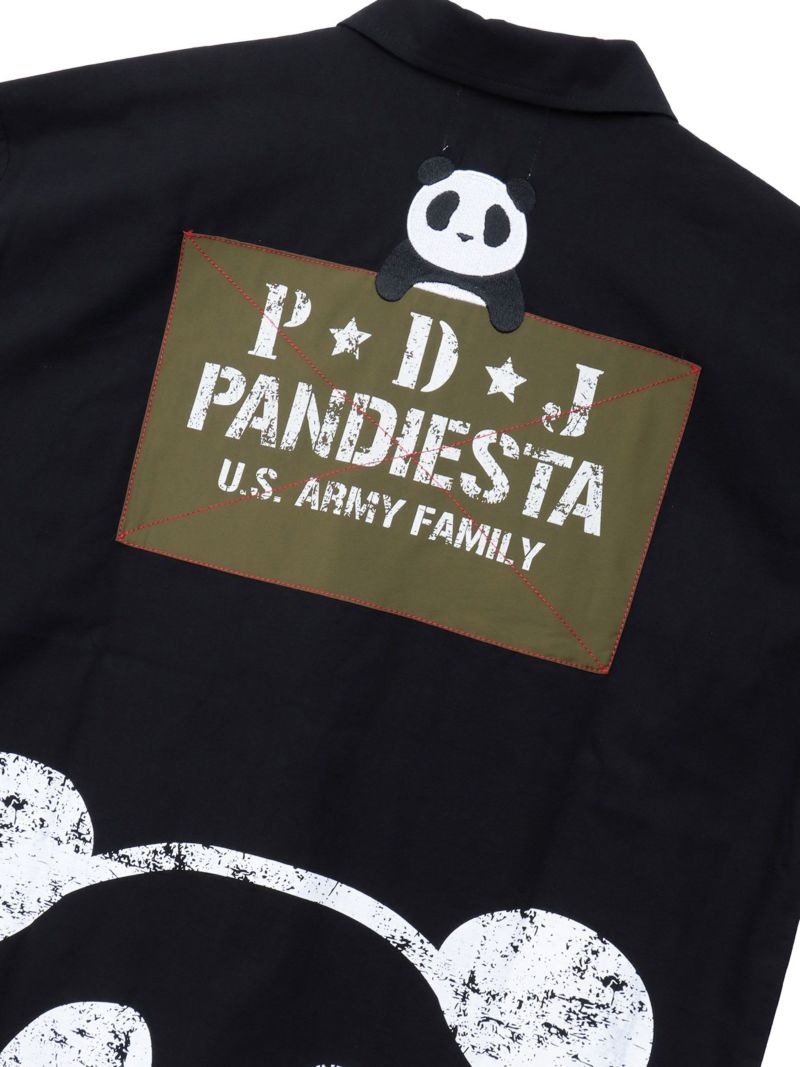 【PANDIESTA JAPAN】ナイロン切替 半袖ミリタリーシャツ