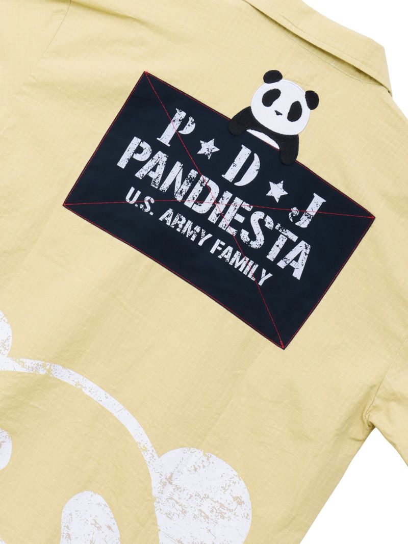 【PANDIESTA JAPAN】ナイロン切替 半袖ミリタリーシャツ