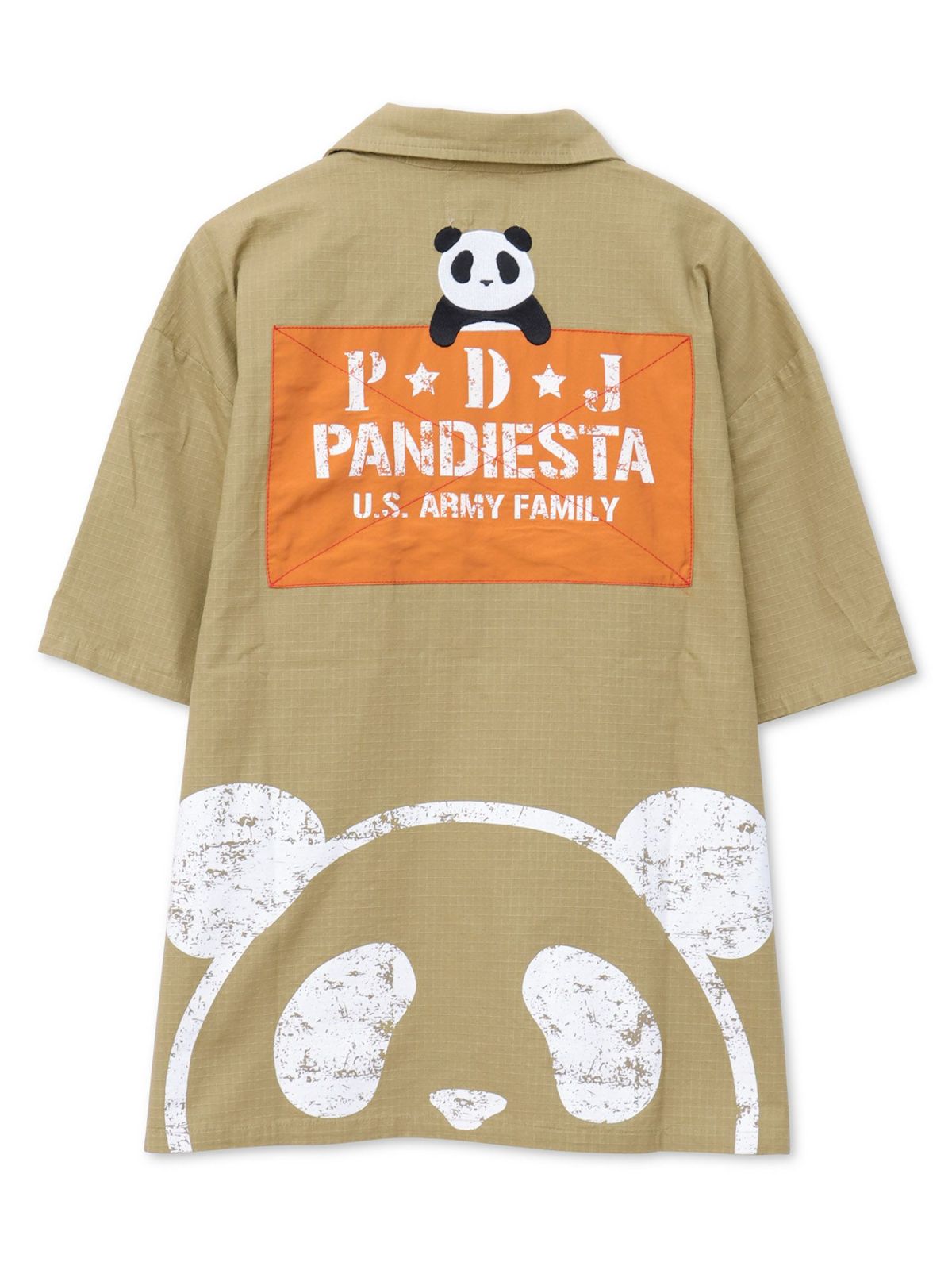 【PANDIESTA JAPAN】ナイロン切替 半袖ミリタリーシャツ