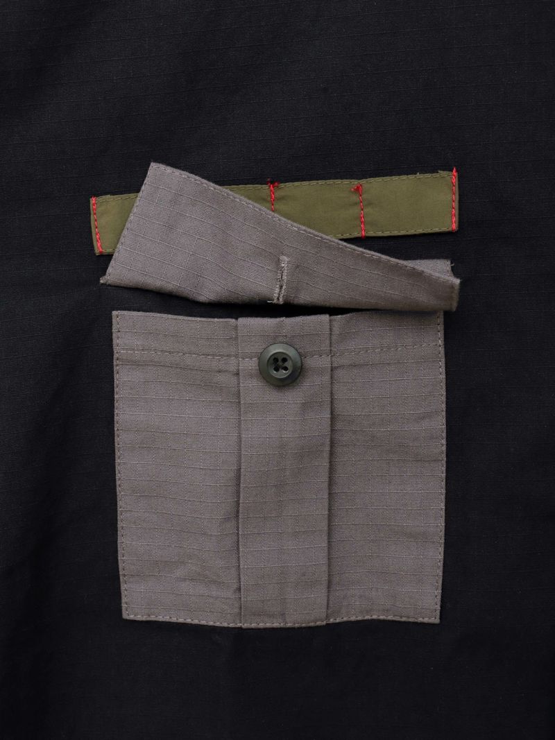 【PANDIESTA JAPAN】ナイロン切替 半袖ミリタリーシャツ