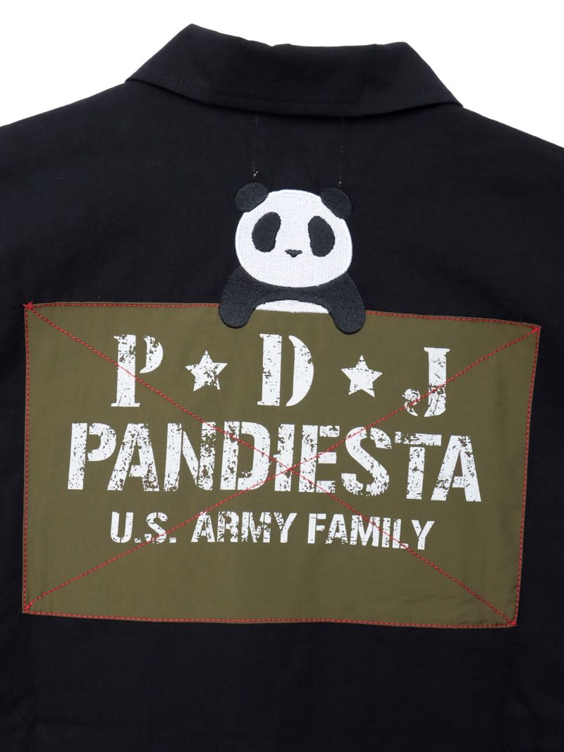 【PANDIESTA JAPAN】ナイロン切替 半袖ミリタリーシャツ