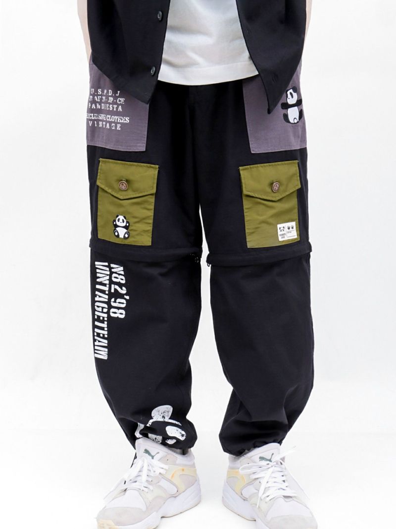 【PANDIESTA JAPAN】ナイロン切替ミリタリー2WAYパンツ