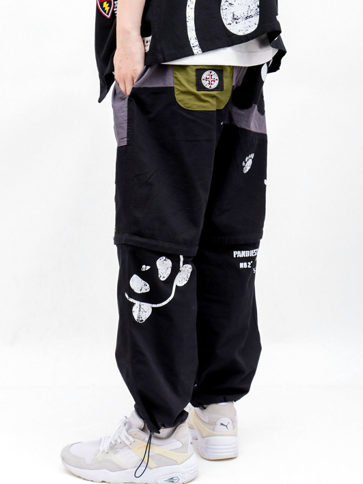 【PANDIESTA JAPAN】ナイロン切替ミリタリー2WAYパンツ