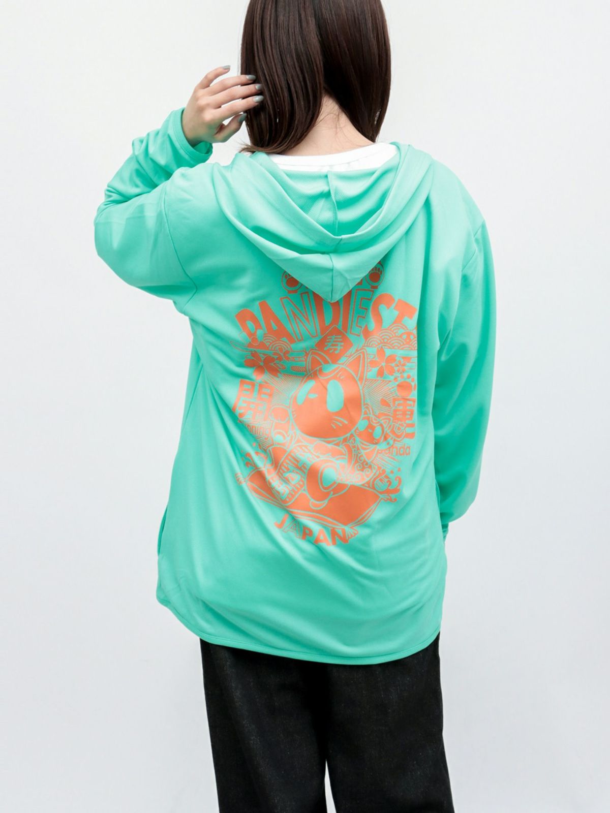 【PANDIESTA JAPAN】“招き熊猫”DRYメッシュ素材ZIPパーカー