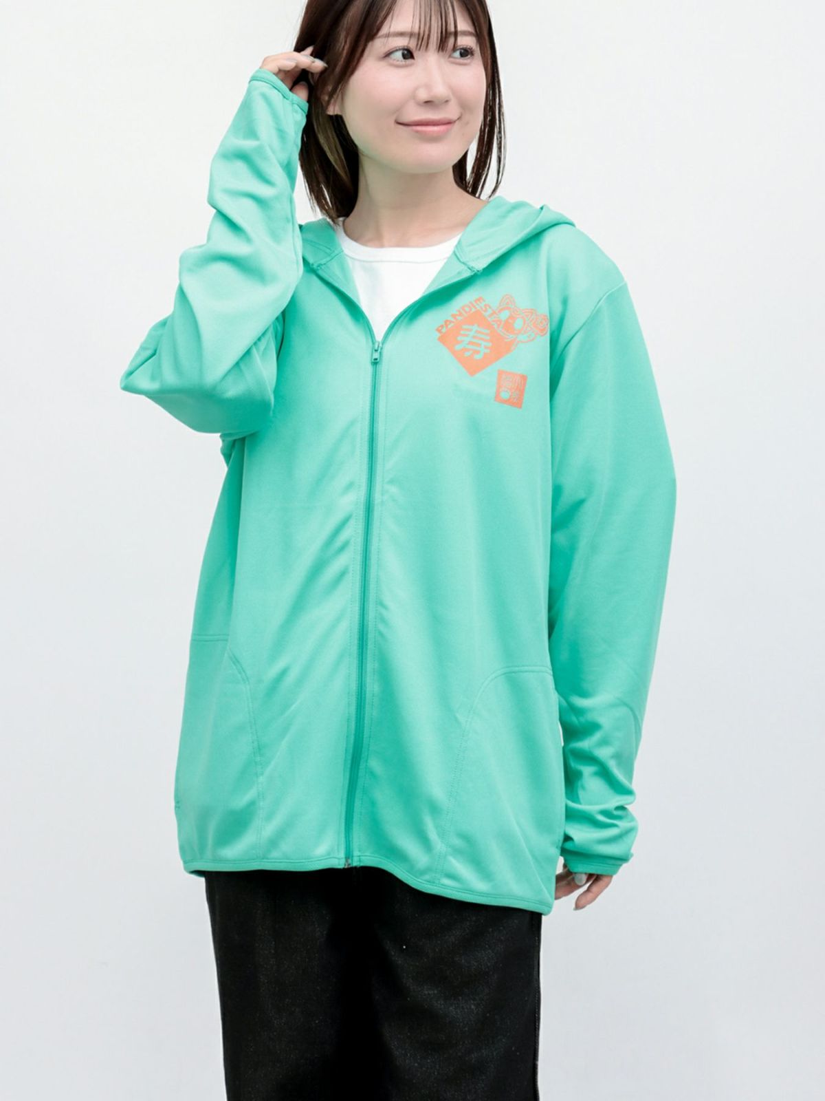 【PANDIESTA JAPAN】“招き熊猫”DRYメッシュ素材ZIPパーカー