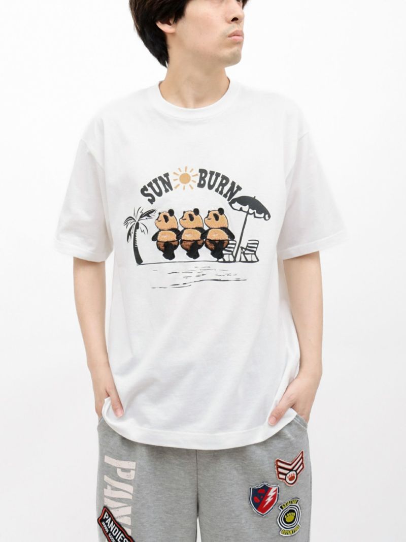 【PANDIESTA JAPAN】“日焼けパンダ”刺入りTシャツ