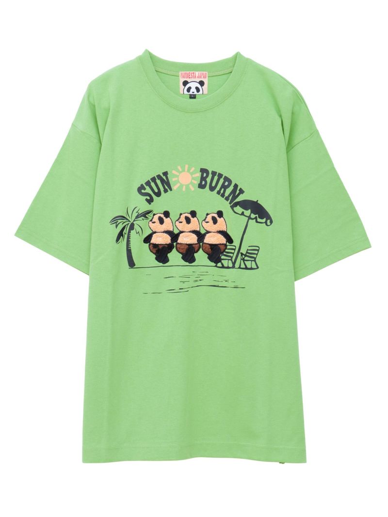 【PANDIESTA JAPAN】“日焼けパンダ”刺入りTシャツ